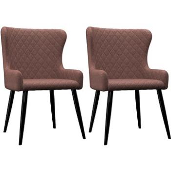 Jídelní židle 2 ks hnědé textil (282518)