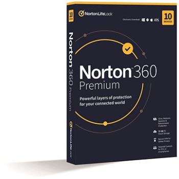 Norton 360 Premium 75GB, VPN, 1 uživatel, 10 zařízení, 24 měsíců (elektronická licence) (21435454)