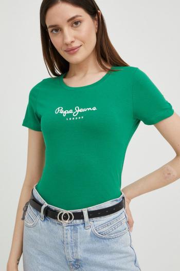 Tričko Pepe Jeans zelená barva