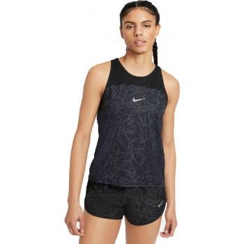 Nike RUN DVN MILER TANK AOP Dámské běžecké tílko, černá, velikost M