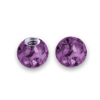 Šperky4U Náhradní kulička s krystaly Swarovski®, 3 mm, závit 1,2 mm, barva tmavě fialová - ND01023-03-DA