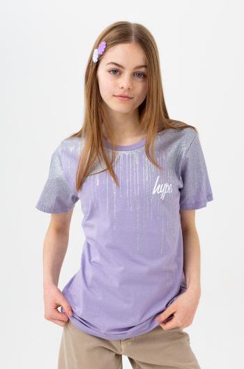 Dětské bavlněné tričko Hype fialová barva