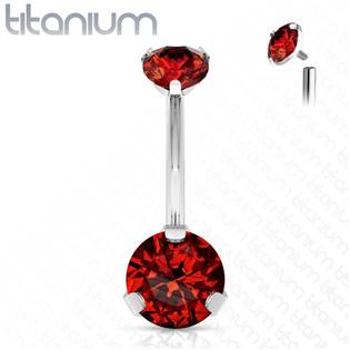 Šperky4U Piercing do pupíku - TITAN - TIT1056-R