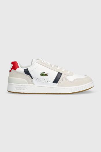 Kožené sneakers boty Lacoste T-CLIP bílá barva, 40SMA0048