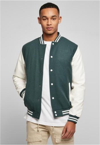 Urban Classics Oldschool College Jacket bottlegreen/white - XXL