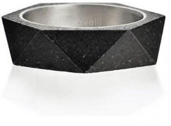 Gravelli Betonový prsten antracitový Cubist GJRUSSA005 47 mm