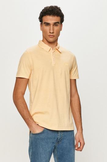 Polo tričko Wrangler oranžová barva, hladké