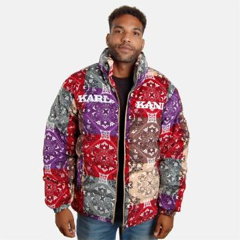 Zimní Bunda Karl Kani Retro Paisley Corduroy Puffer Jacket dark red/multicolor - L