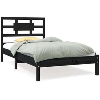 Rám postele černý masivní dřevo 100 × 200 cm, 3105659 (3105659)
