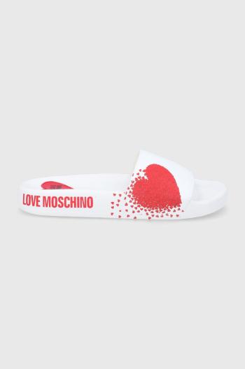 Pantofle Love Moschino dámské, bílá barva