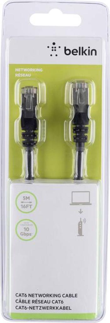 Síťový kabel RJ45 Belkin A3L981BT05MBKHS, CAT 6, S/FTP, 5.00 m, černá