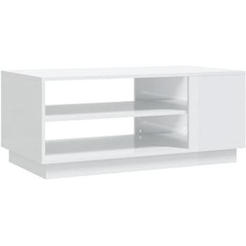SHUMEE Konferenční stolek bílý vysoký lesk 102 × 55 × 43 cm dřevotříska, 810286 (810286)