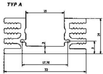 Chladič Fischer Elektronik SK 75 37,5 SA, 37,5 x 32 x 14 mm, 6,8 kW