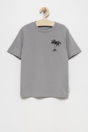 Dětské bavlněné tričko Tom Tailor šedá barva, s potiskem