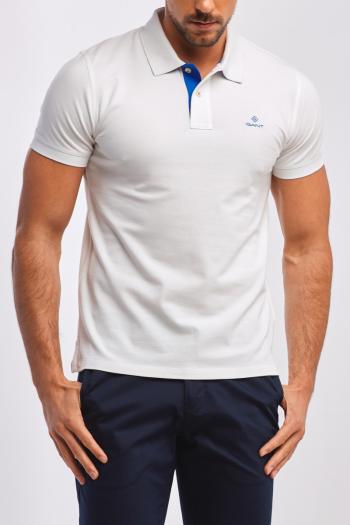 POLOKOŠILE GANT CONTRAST COLLAR PIQUE SS RUGGER bílá XL