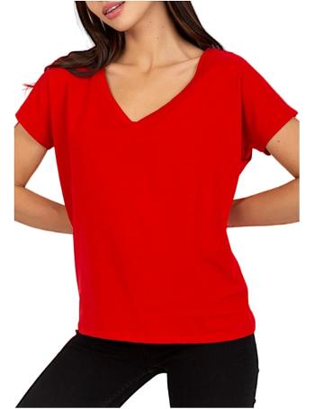 červené tričko s výstřihem do v vel. S