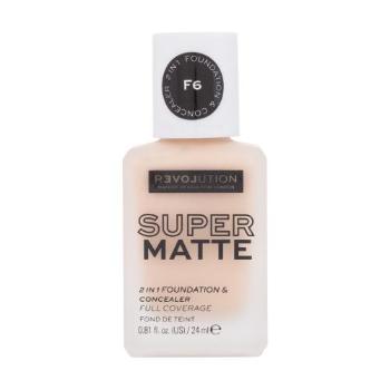 Revolution Relove Super Matte 2 in 1 Foundation & Concealer 24 ml make-up pro ženy F6 na všechny typy pleti