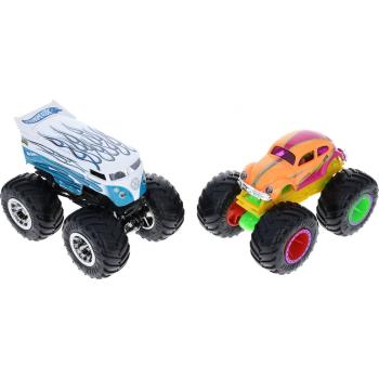 Mattel Hot Wheels Monster trucks demoliční duo Drag Bus a Volkswagen Beetle