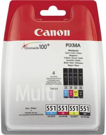 Canon Inkoustová kazeta CLI-551 BKCMY originál kombinované balení foto černá, azurová, purppurová, žlutá 6509B009