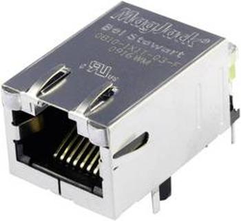 Zásuvka, vestavná horizontální BEL Stewart Connectors 08B0-1X1T-03-F, RJ45 počet pólů: 8P8C, poniklovaná, kov, 1 ks