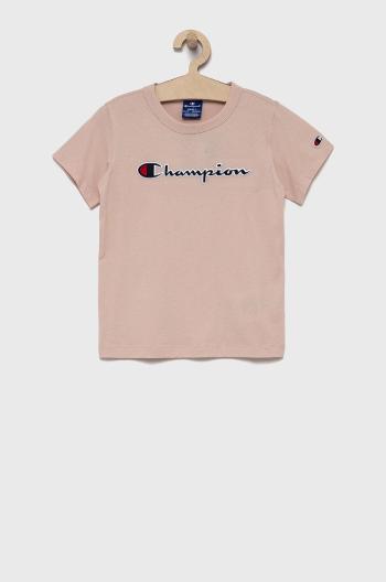 Dětské bavlněné tričko Champion 404231 růžová barva