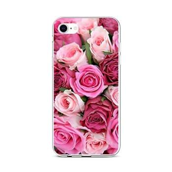 TopQ iPhone SE 2020 silikon Růžové růžičky 58723 (Sun-58723)
