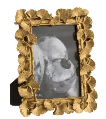 Zlatý dekorativní fotorámeček s listy Ginko - 16*2*20 cm / 10*15cm 8118