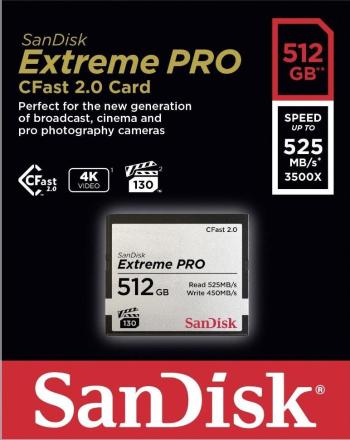 SanDisk CFAST 2.0 512GB Extreme Pro (525 MB/s VPG130)