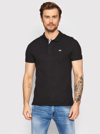 Tommy Jeans pánské černé polo tričko - M (BDS)