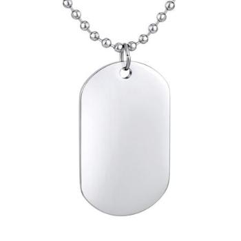 Silvego Ocelový ID přívěsek Dog Tag včetně řetízku 70 cm KMM37539