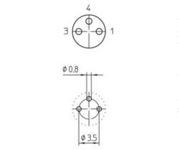 Vestavný zástrčkový konektor pro senzory - aktory Lutronic 0821 03 T10CP 1220 zásuvka, vestavná, 1 ks