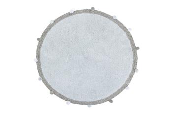 Lorena Canals koberce Pro zvířata: Pratelný koberec Bubbly Soft Blue - 120x120 (průměr) kruh cm Modrá