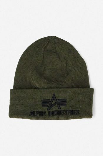 Čepice Alpha Industries 3D Beanie zelená barva, 168910.257