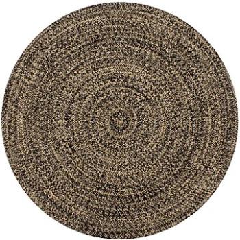 Ručně vyráběný koberec juta černý a přírodní 150 cm (133727)