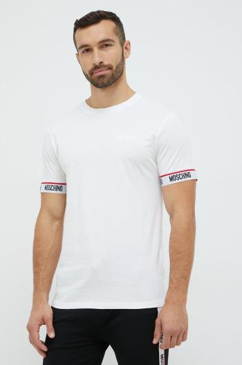 Bavlněné tričko Moschino Underwear bílá barva, s aplikací