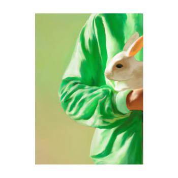 Designový akustický panel – White Rabbit – 70 × 100 cm