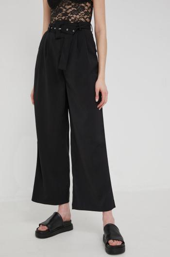 Kalhoty Answear Lab dámské, černá barva, střih culottes, high waist