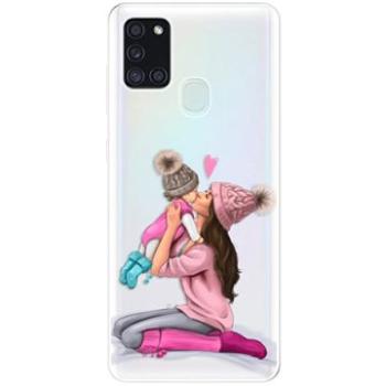iSaprio Kissing Mom - Brunette and Girl pro Samsung Galaxy A21s (kmbrugirl-TPU3_A21s)
