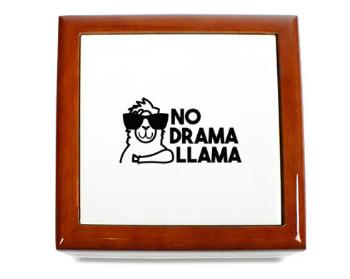 Dřevěná krabička No drama llama