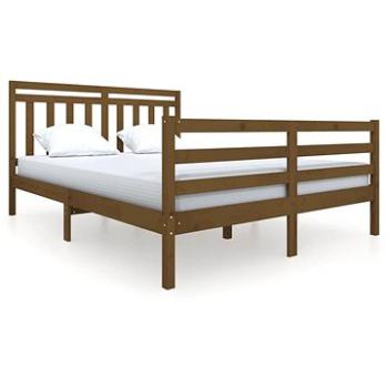 Rám postele medově hnědý masivní dřevo 150×200 cm King Size, 3100662 (3100662)