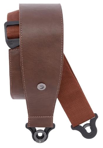 D'Addario Comfort Leather Auto Lock Guitar Strap Brown