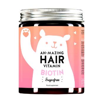 Bears With Benefits Ah-mazing Hair Vitamins Sugarfree gumoví medvídci s biotinem pro vlasy, pokožku a nehty 60 ks