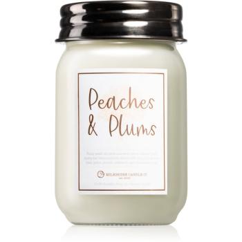Milkhouse Candle Co. Farmhouse Peaches & Plums vonná svíčka Mason Jar 369 g