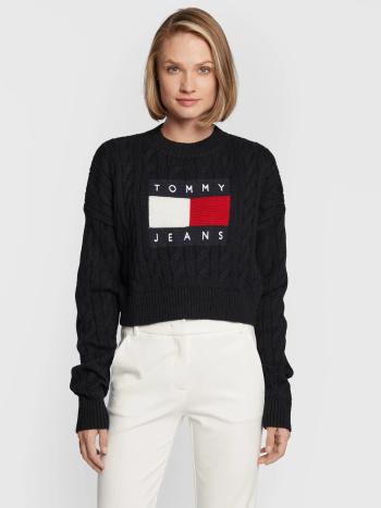 Tommy Jeans dámský černý svetr CENTER FLAG - M (BDS)