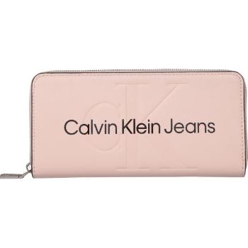 Calvin Klein SCULPTED MONO ZIP AROUND Dámská peněženka, lososová, velikost