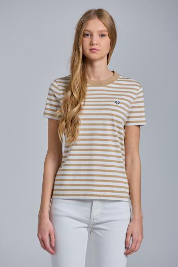 TRIČKO GANT D1. ICON G STRIPED SS T-SHIRT hnědá M