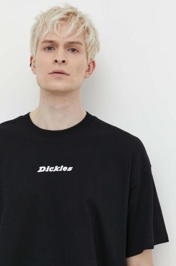 Bavlněné tričko Dickies ENTERPRISE TEE SS černá barva, s potiskem, DK0A4YRN