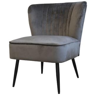 Šedé sametové křeslo Marat chair velour - 58*68*75cm 40257-25