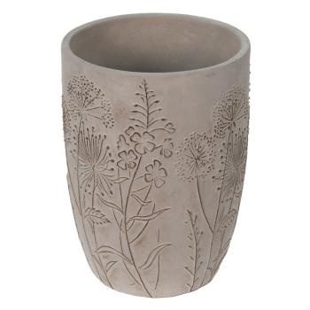 Šedý cementový obal na květináč/váza s lučními květy Wildflowers - Ø19*25cm 6TE0405L