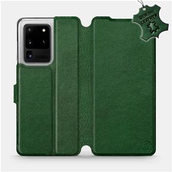 Flip pouzdro na mobil Samsung Galaxy S20 Ultra - Zelené - kožené -   Green Leather (5903516172597)